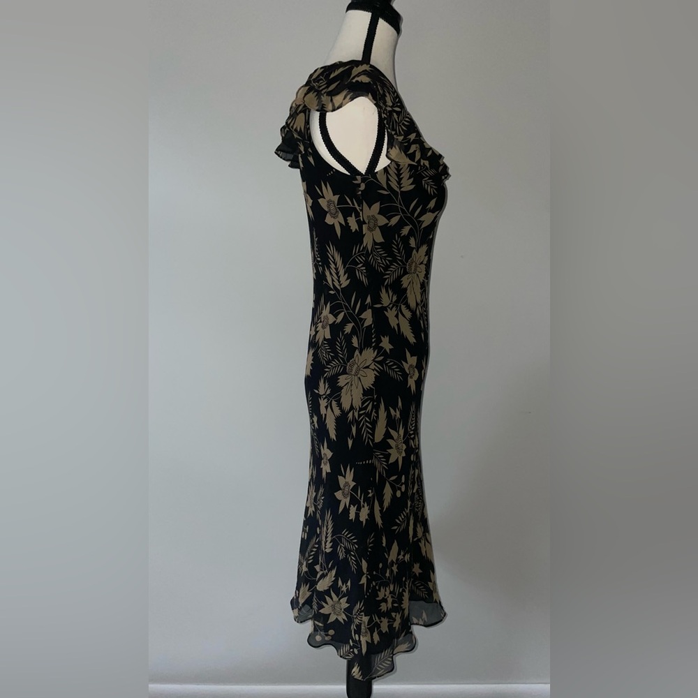 Ralph Lauren Floral Black and Cream Dress - Picture 2 of 6